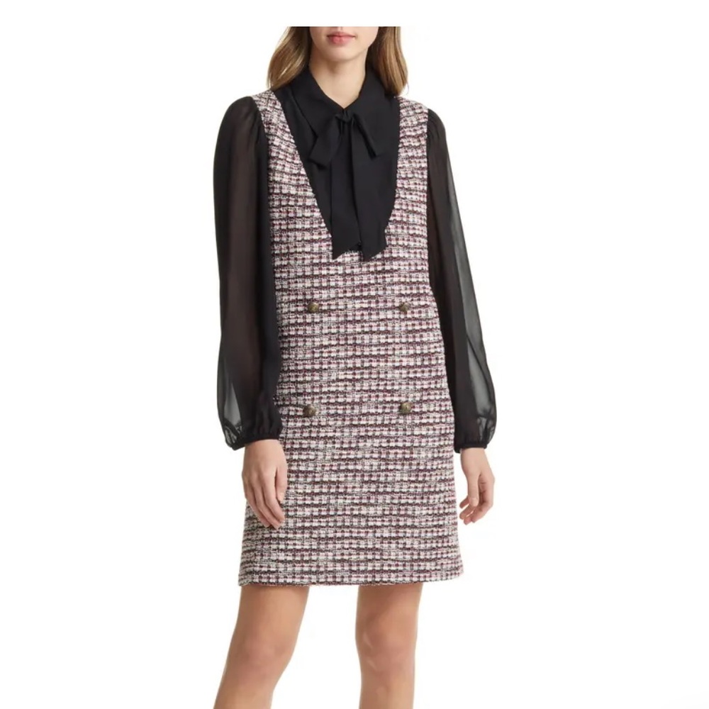 NWT JULIA JORDAN Long Sleeve Tweed Minidress